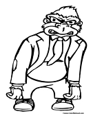 Ape Coloring Page 6