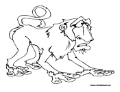 Baboon Coloring Page 2
