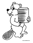 Beaver Coloring Page 1