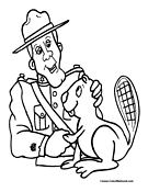 Beaver Coloring Page 2