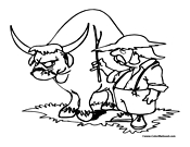Bull Coloring Page 7
