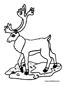 Caribou Coloring Page 1
