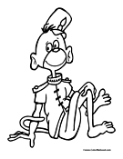 Circus Monkey Coloring Page 9