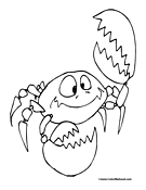 Cartoon Crab Coloring Page
