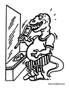 Dino Brushing Teeth