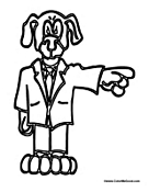 Business Dog Pointing