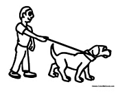 Man Walking Lab Dog