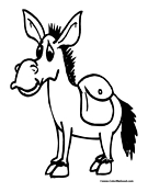 Donkey Coloring Page 1