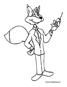 Fox Cell Phone Coloring Page