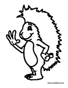 Cartoon Hedgehog Waving