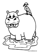 Hippo Coloring Page 1