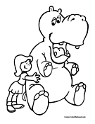 Hippo Coloring Page 2