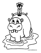 Hippo Coloring Page 3
