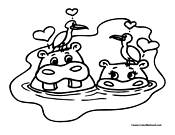 Hippo Coloring Page 6