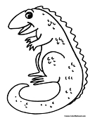 Iguana Coloring Page 1