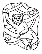 Monkey Coloring Page 2