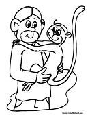 Monkey Coloring Page 5