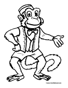 Monkey Coloring Page 7