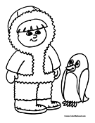 Penguin Coloring Page 1
