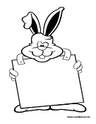 Rabbit with Blank Sign