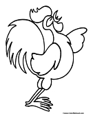 Rooster Coloring Page 6