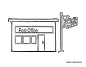 Post Office Building with Flag