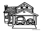 House with Cars in Garage