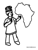 African Kid with Map