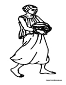 African Woman Carrying Bowl