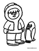 Antarctic Kid with Penguin