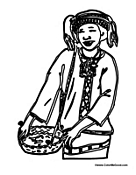 Chinese Woman with Basket