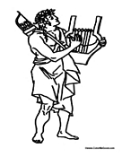 Greek Man Playing Harp
