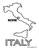 Map of Italy and Rome