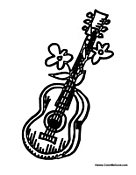 Mexican Guitar with Flowers