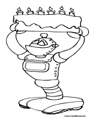Robot Birthday Coloring Page