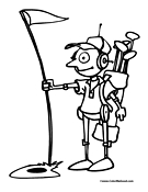 Robot Golf Coloring Page
