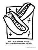 Mustard and Ketchup Hot Dogs