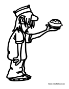 Boy Serving Hamburger