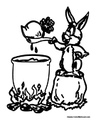 Bunny Making Carrot Soup