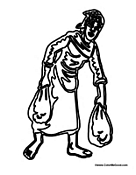 African Slave Carrying Bags