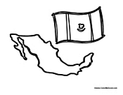 Map and Flag of Mexico