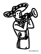 Mexican Man Playing Trumpet