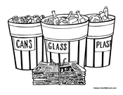 Recycle Cans Glass Plastic