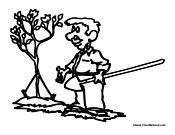 Man Planting A Tree Coloring