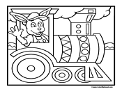 Easter Bunny Train Coloring