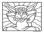 Girl Easter Bunny Coloring