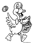Easter Duck Coloring Page 2