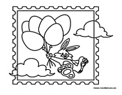 Easter Bunny Balloons Stamp