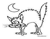 Halloween Cat Coloring Page 1