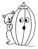 Halloween Cat Coloring Page 2